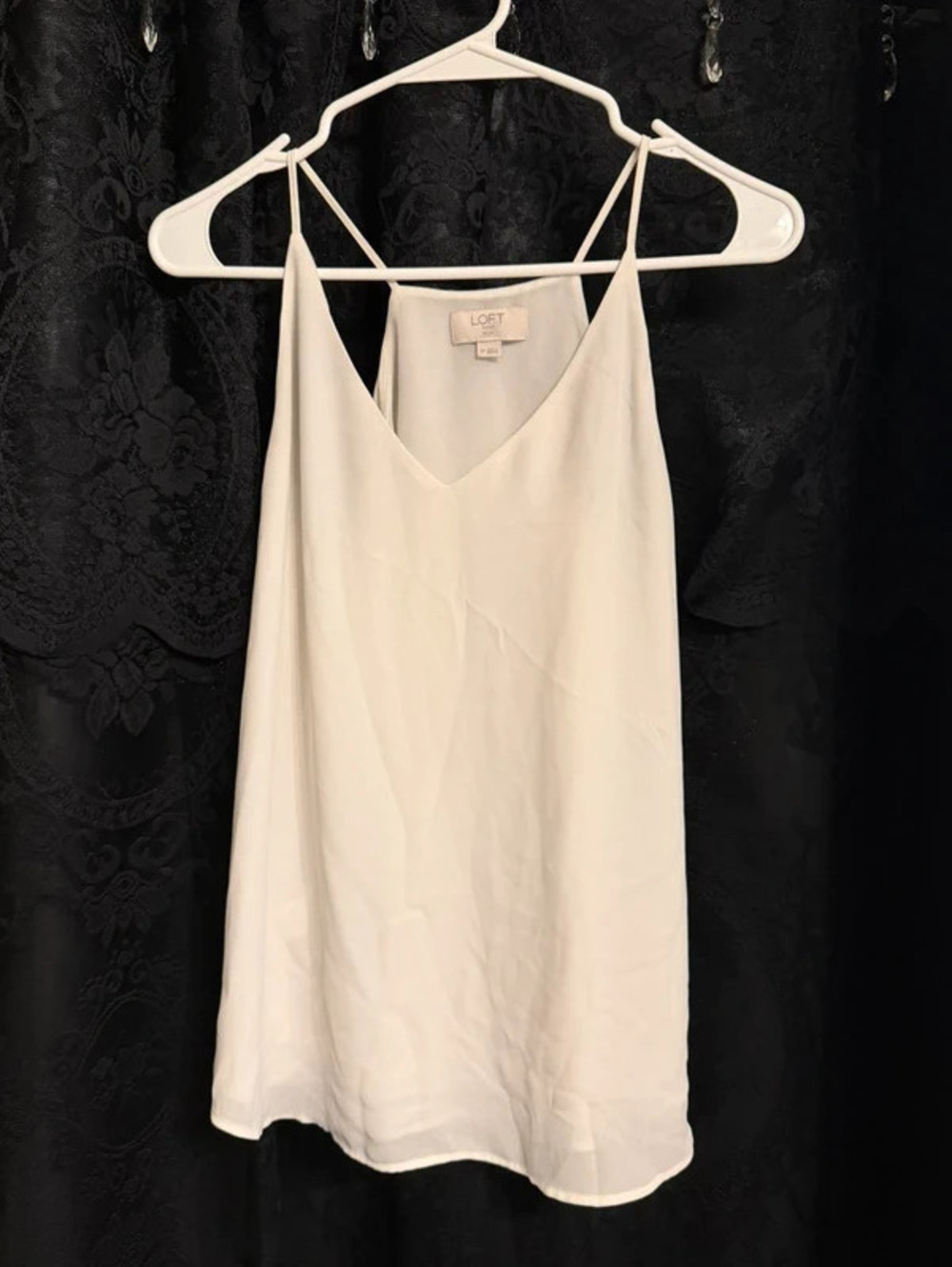 Loft small petite flowy white tank top